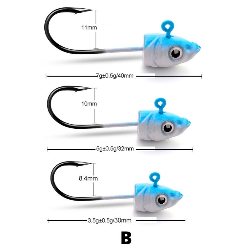 Tête plombée imitation poisson X 5 pcs