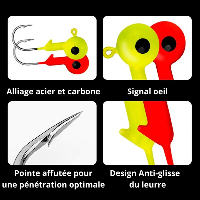 Tête plombée pour leurre souple X5 pcs